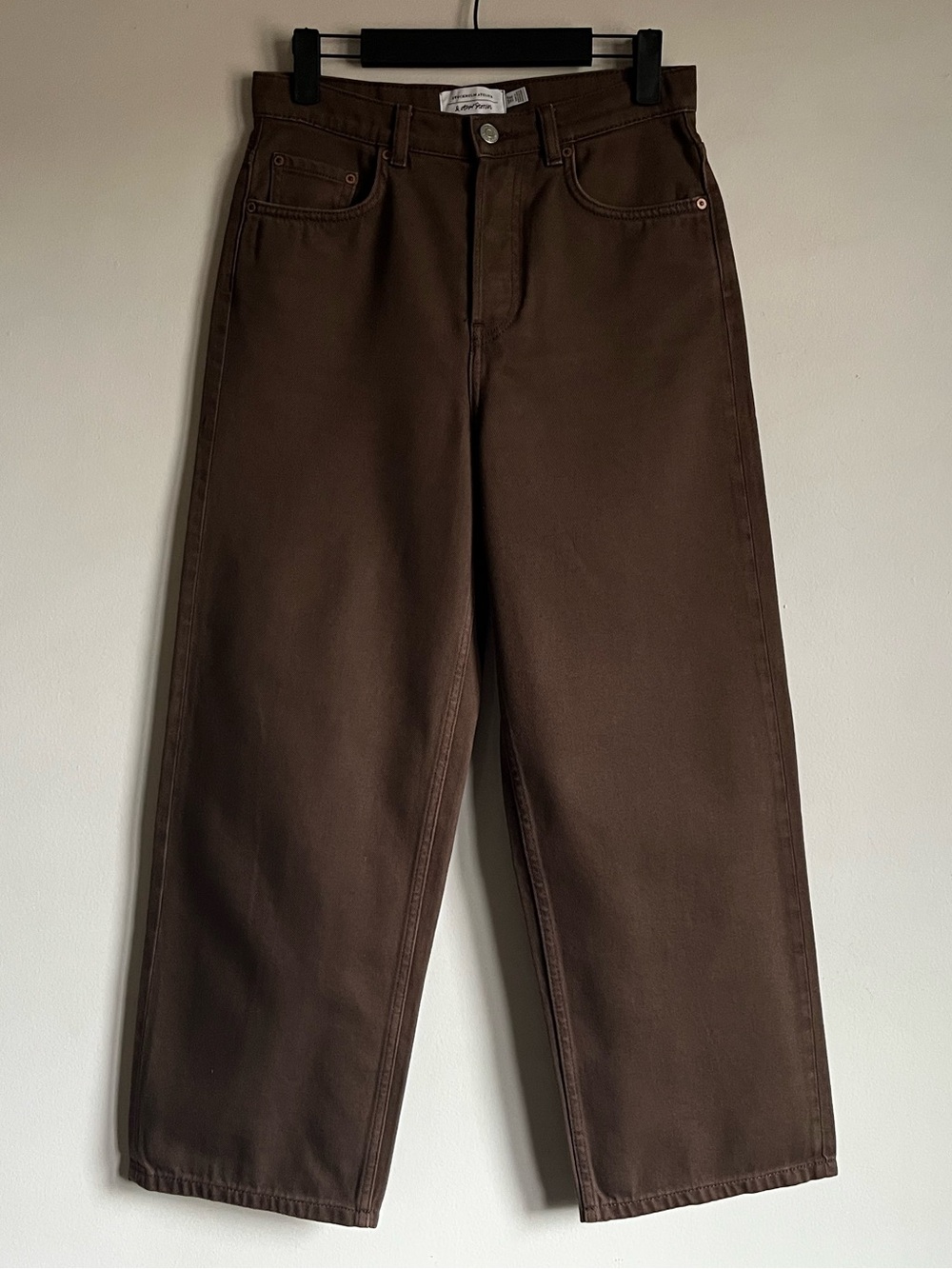 & Other Stories Stockholm Dark Brown Wide Leg Crop Jeans Size 26 $129 Retail